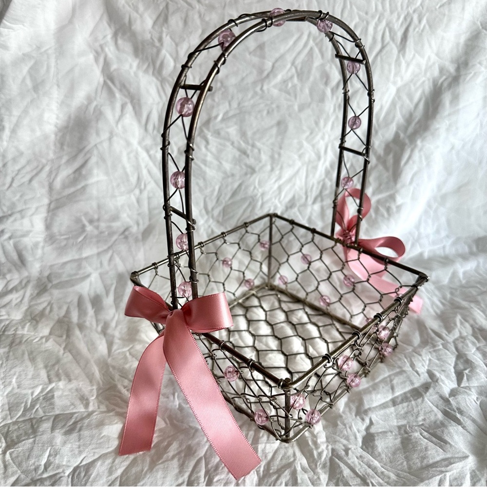 Decorative Wire Beaded Basket - Picture 6 of 11